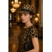 Hats Wholesale - Fedora Straw Hat w/ Leopard Print - Brown - HT-1183BRMT